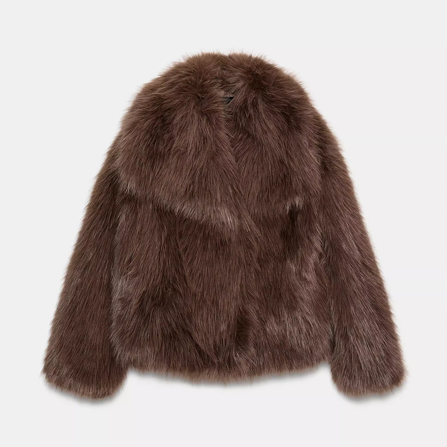 Faionable ort الفراء الاصطناعي Jaet المرأة Sle الخريف 2025 Z الوقوف صالح طويل Sve السيدات ملابس خارجية #5