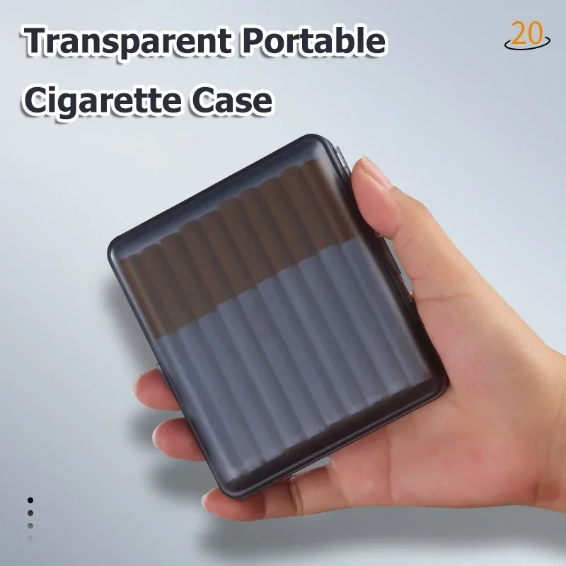 Portable Transparent Cigarette Case for 20 Cigarettes Frosted Plastic Anti-pressure Tobacco Case Storage Box Men Smoking Tools