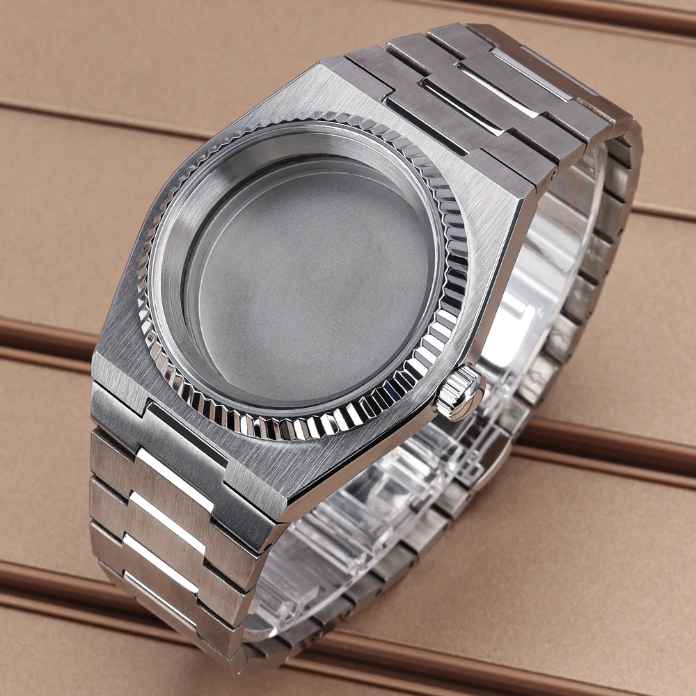 PRX NH35 40mm Watch Case Fluted Bezel Sapphire For PRX Super Player NH35 NH36 NH38 4R36 7S26 Movement Waterproof DIY Watch Parts