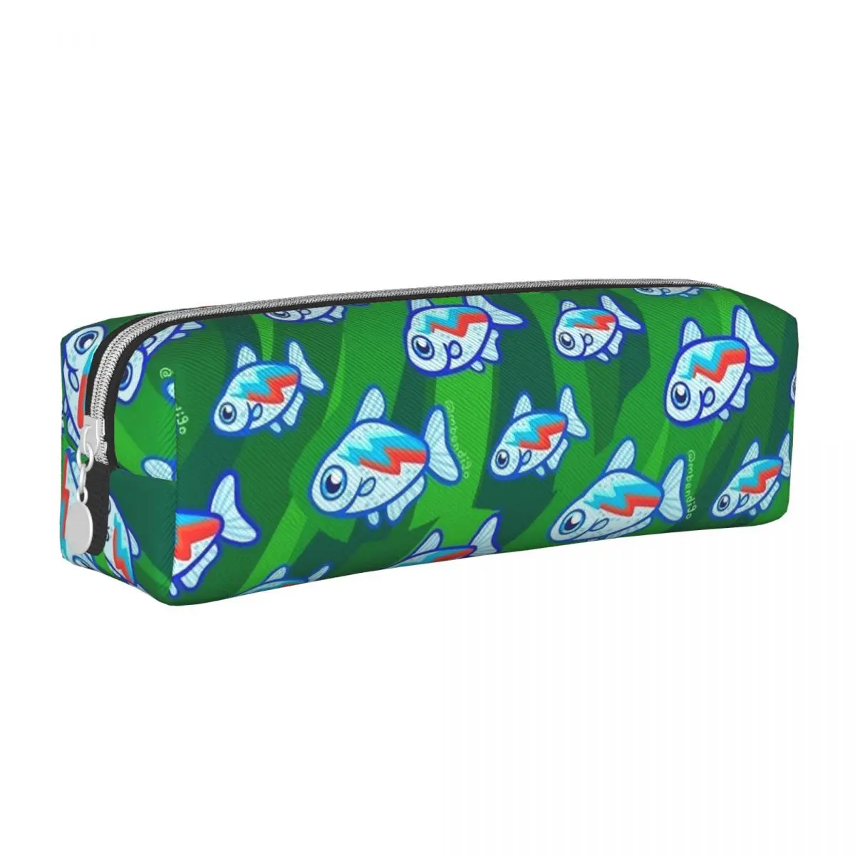 Neon Tetra Fish Pattern Pencil Case Lovely Pen Pencil Bags Girls Boys Large Storage School Supplies Zipper Pencil Box