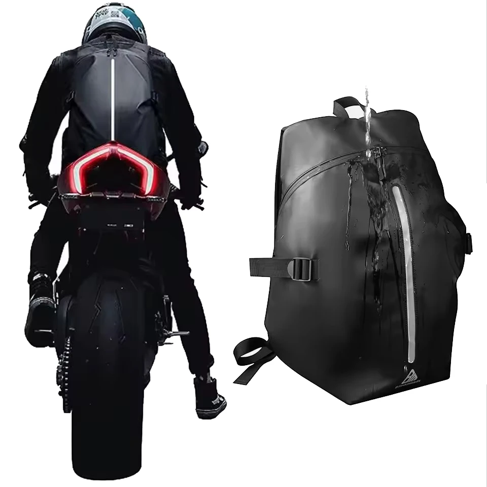 

New Motorcycle Backpack Waterproof Anti-Splash Helmet Bag Outdoor Sports Commuter Riding Laptop Bags with USB Charging Port Item