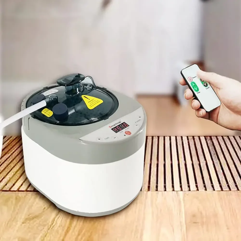 Sauna Steamer Portable 1.8L 2L 4L Upgrated Steam Pot Generator with Remote Control, Spa Machine with Timer Display Herbal Box