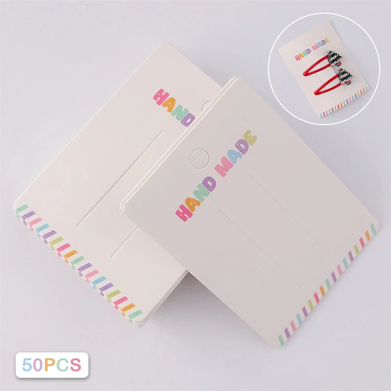 

50PCS Hairpin Packaging Cards Necklace Display Cards With Bags Jewelry Display Cards Self-Seal Bags Paper Label Tags