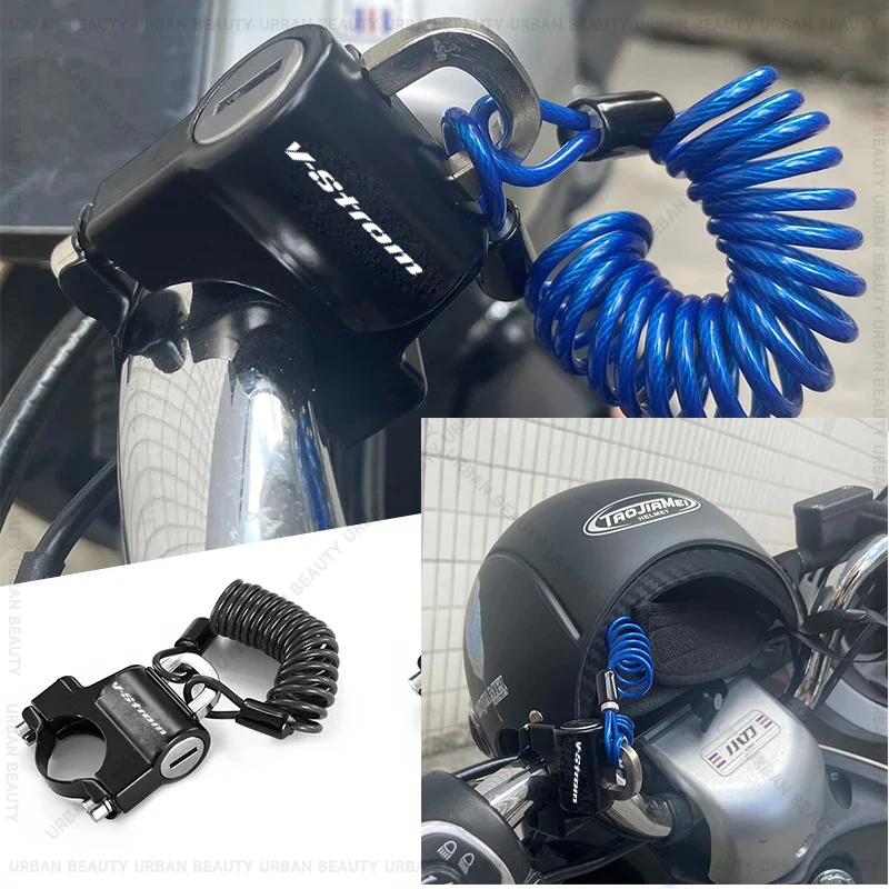 

Anti-theft Helmet Lock Handlebar Mount Universal Security Metal Lock for Suzuki V-Strom 250 1000 Motorcycles 22mm-26mm hook lock
