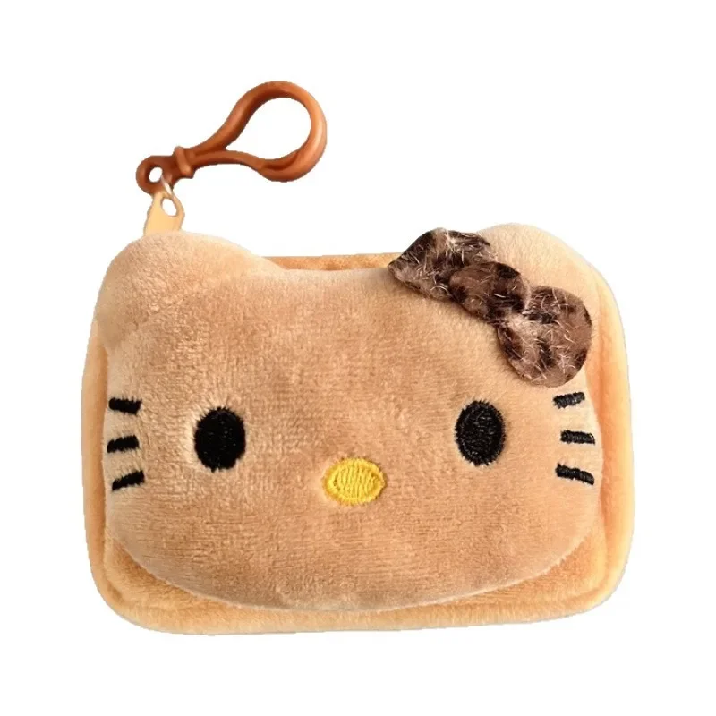 Sanrio hello kitty bolsa de moedas dos desenhos animados kitty gato portátil saco de armazenamento de viagem mini saco chave sacos de cartão fone de ouvido batom saco de armazenamento