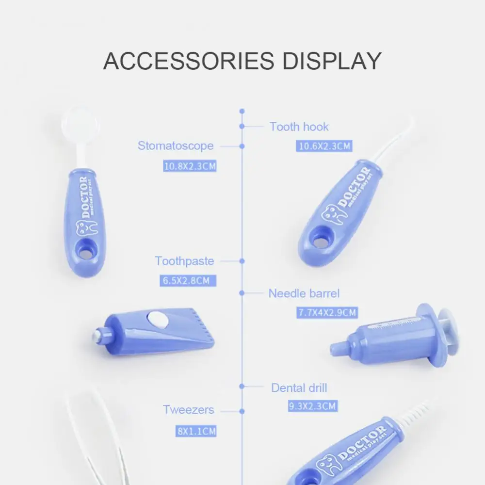 Childrens Oral Dentistry Toy 9-piece Set Little Nurse Toy Kit Pretend Toy Simulation Dentist Set
