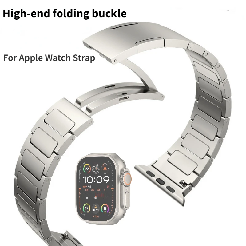 Titanium Alloy Watch Strap for Apple Watch Ultra 2 49mm 9 8 7 6 5 4 SE 45mm 44mm Luxury Wristband Accessories for iwatch 3 42mm