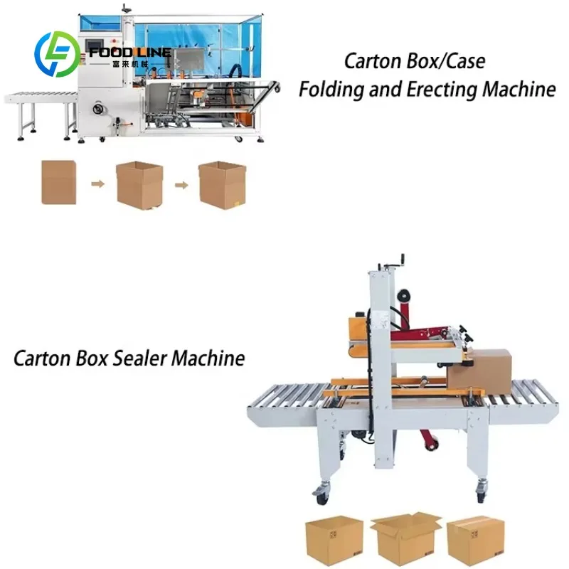 Customized Automatic Carton Boxes/Cases Adhesive Tape Sealer Top and Bottom Cardboard Box Sealing Packaging Machine