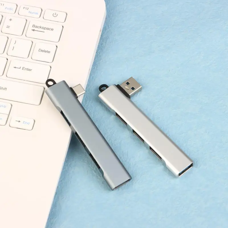 1 шт., аксессуары для ПК, компьютера, 4-портовый концентратор USB 3.0, высокоскоростной разветвитель типа C, 5 Гбит/с, многопортовый концентратор, 4 порта USB 3.0 2.0