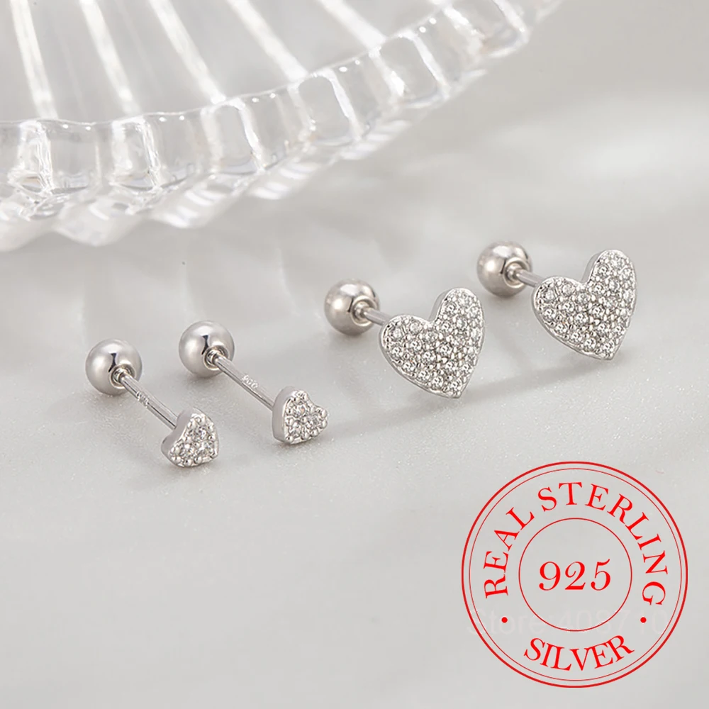 

Ювелирные изделия из стерлингового серебра 925 пробы, роскошные серьги-гвоздики с кристаллами и сердечками для женщин, ювелирные изделия для свадебной вечеринки для девочек, подарок другу