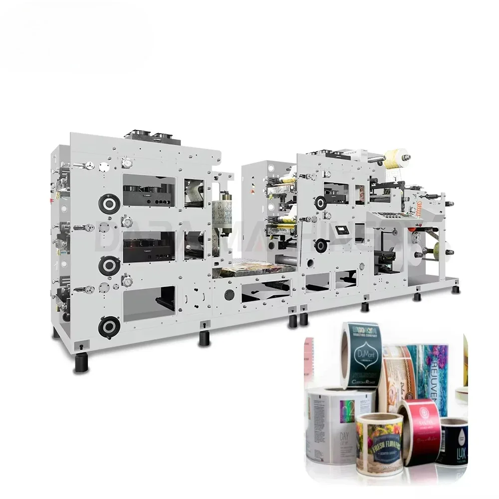 Customized 5 Color Flexographic UV Printers Paper Film Stickers Label Flexo Printing Die-cutting Slitting Machine