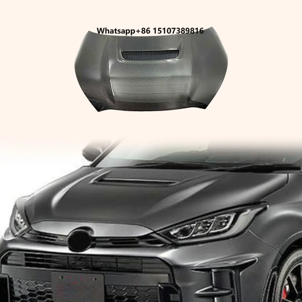 For GR Yaris XP210 GXPA16 20-24 Double Side Carbon WCD Front Cooling Hood
