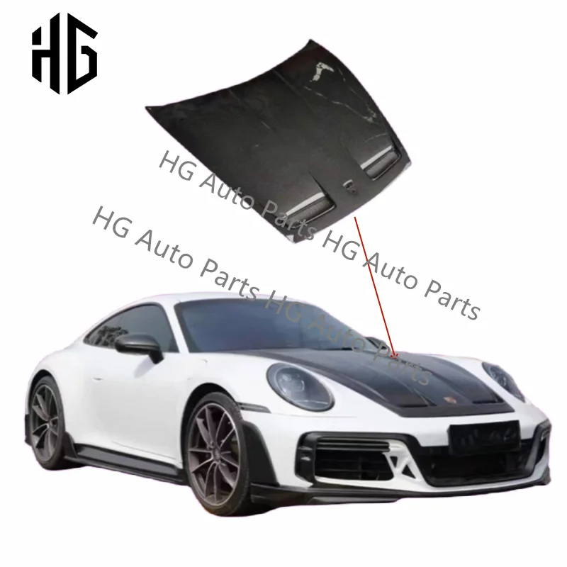 

Upgrade To GT3 Style Carbon Fiber Front Bumper Car Engine Hoods For Porsche Carrera 911 992 2020-2014 Auto Bonnet Cover