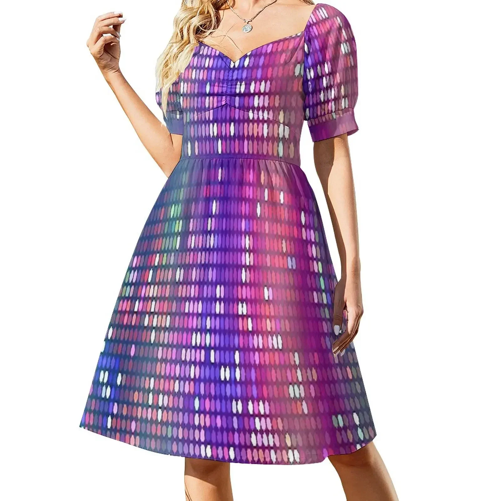 

Rainbow Sequin Effect Sleeveless Dress evening dresses ladies dress women summer Female dress