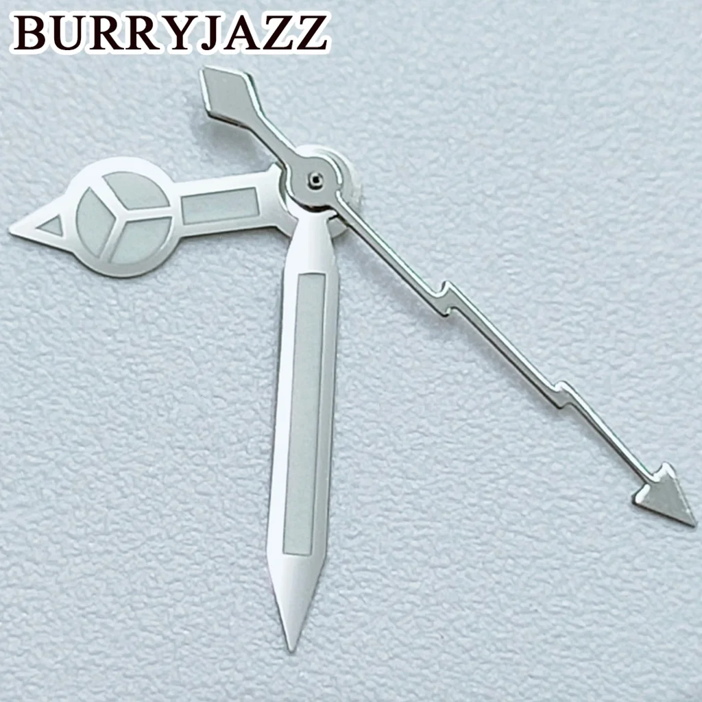 BURRYJAZZ NH35 NH36 NH38 7S26 7S36 4R35 4R36 حركة ساعة الغوص الأيدي الأسود الفضة ساعة الأيدي الثانية الأخضر مضيئة #3