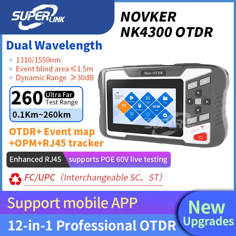 

Оптический рефлектометр во временной области MINI OTDR NK4300 1310 1550 1610 нм, живой тест активного волокна