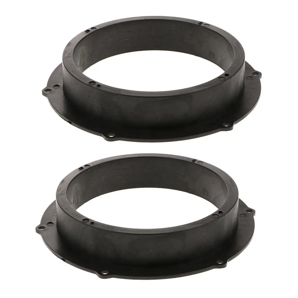 2pcs Black 6.5 inch Car Speaker Mounting Spacer Adaptor Rings for VW Magotan Skoda Durable Hard Plastic Construction