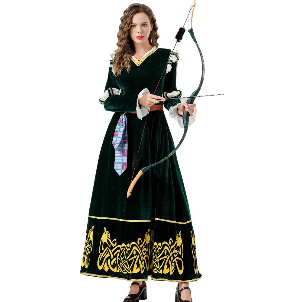 

Merida Brave Costume for Girls - Official Disney Princess Dress with Bow & Arrow for Cosplay