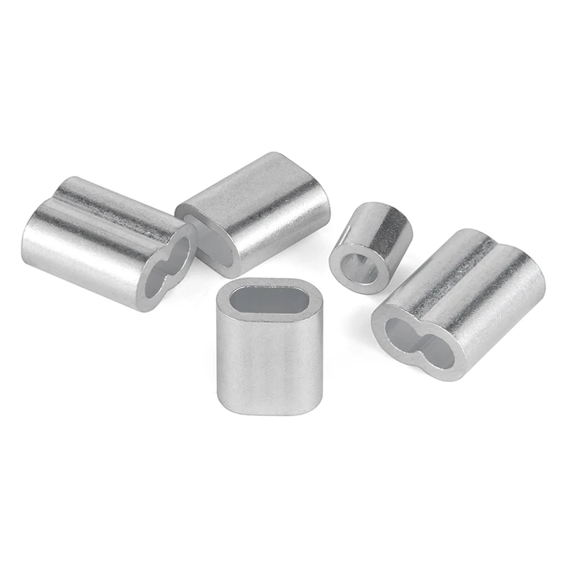 1-200pcs Double Hole Cable Shrink Sleeve M0.5-M20 Wire Ferrules 8-Shaped Aluminum Cable Stop Shrink Rope Hardware Accessories