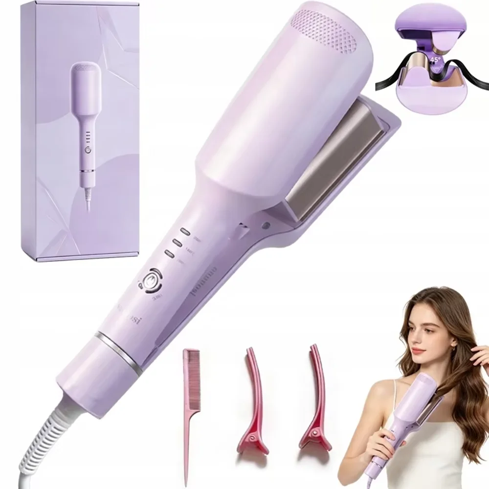Nuevo Rizador de Pelo Eléctrico de 36 mm, Rizador de Pelo de Cerámica para Ondas Grandes y Duraderas, Herramienta de Peinado, Rizador de Pelo