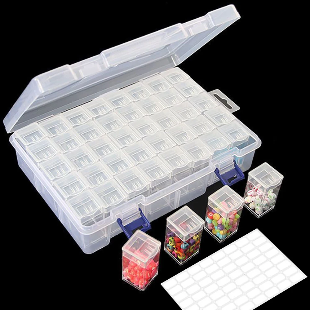 

Diamond Painting Storage Box Tool Bead Jars 5D DIY Mosaic Art Accessories Organizer Plastic Container Hama Beads Boxs Supplies