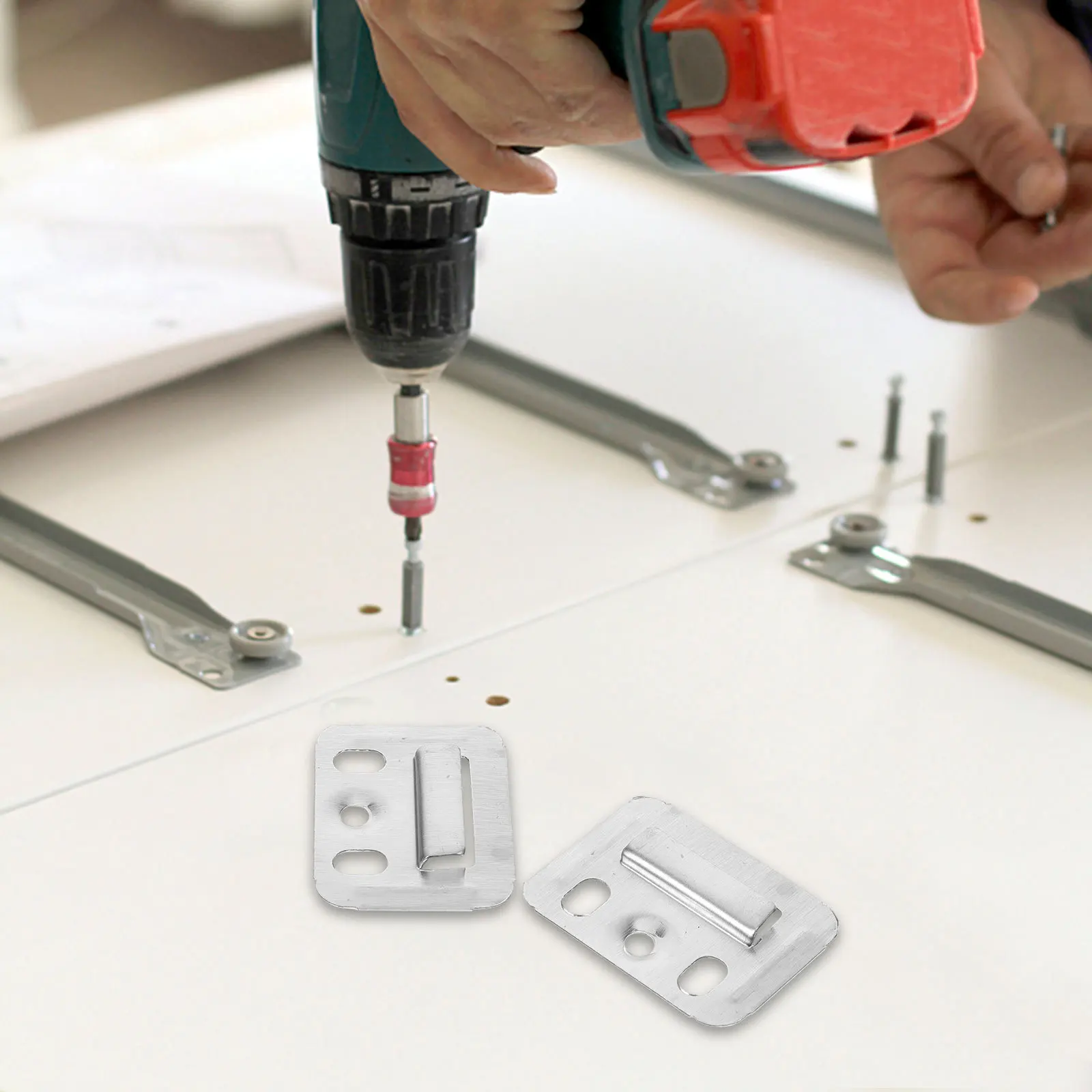 

100pcs Stainless Steel Wall Panel Buckles Thickened Rust-Resistant Widened Base Furniture Clamps For Integrated Wall Panels