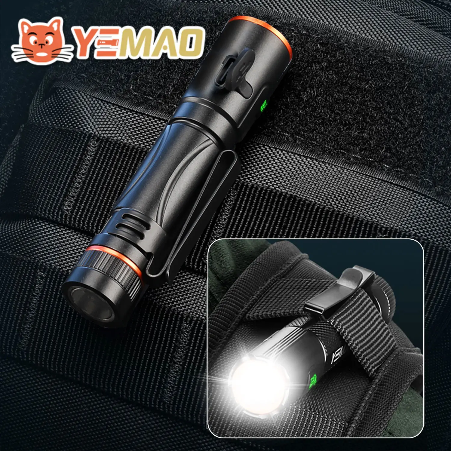 

YEMAO M72 Tactical Flashlight 10440 Mini Alloy Flashlight Rechargeable Portable Lantern Emergency Torch Camping Light 1000LM