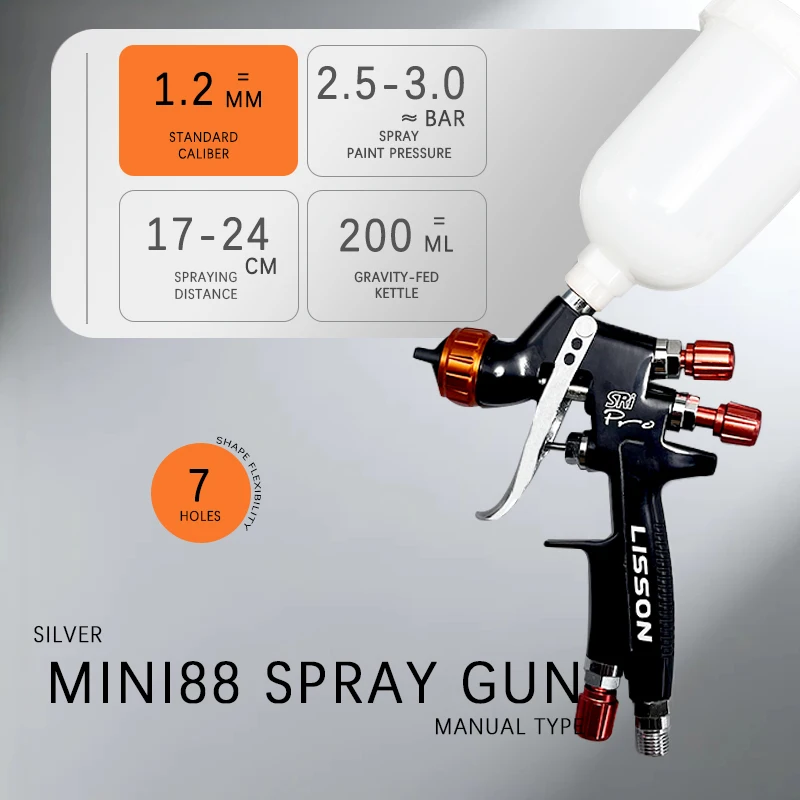 

Мини-пистолет-распылитель, портативный ручной распылитель своими руками и т. д., компактный и простой в эксплуатации, 1,2 мм, даже распыление без частиц