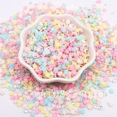 

Nail Art Polymer Clay Slices Romantic Themed Fake Shell Clay Slices Sakura Pearls Mixed Sprinkles Supplies Slime Crafts Filling