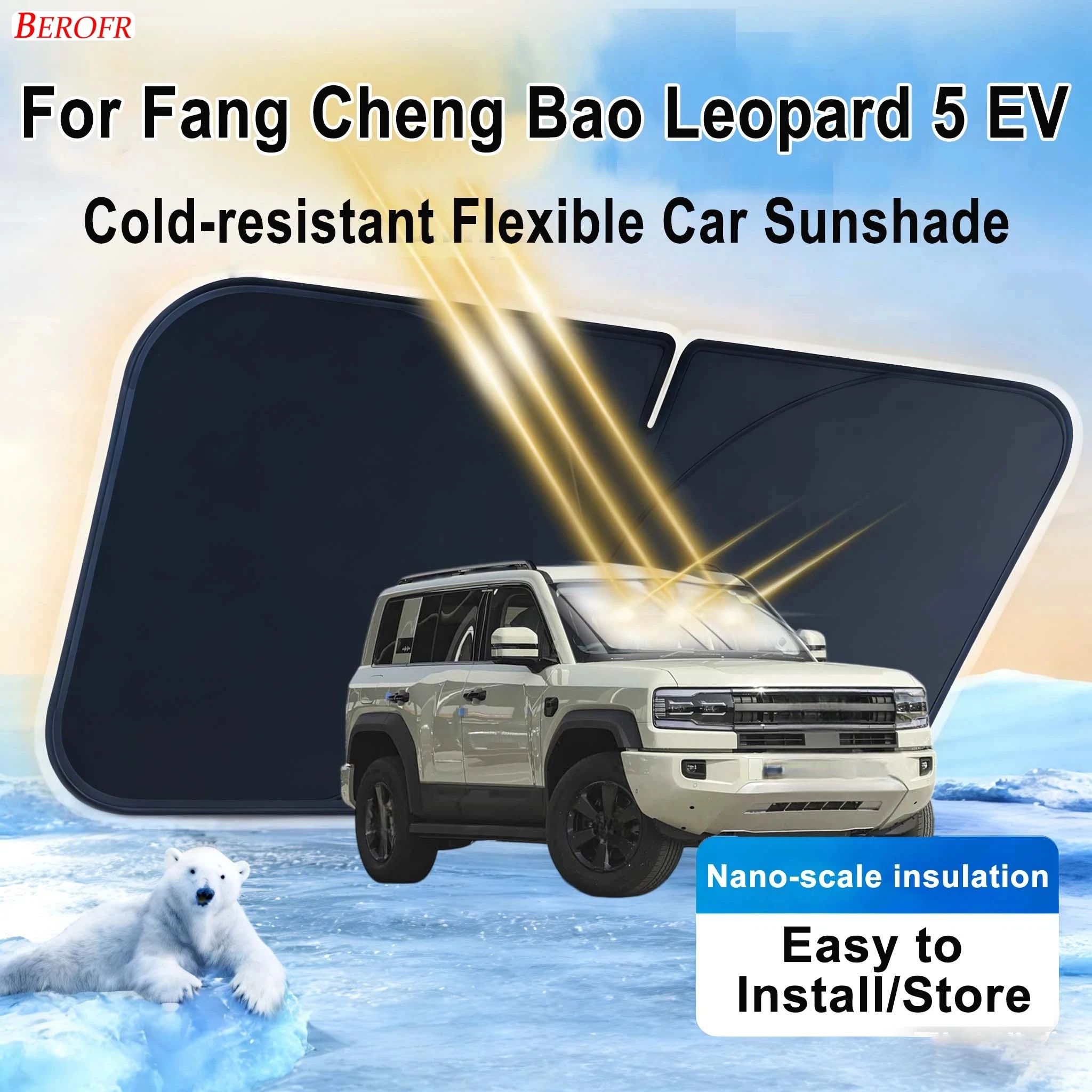 For Fang Cheng Bao Leopard 5 EV 2025-2026 Car Windshield Sunshade Cover Front Window Sun Shade Heat Insulation Auto Accessories