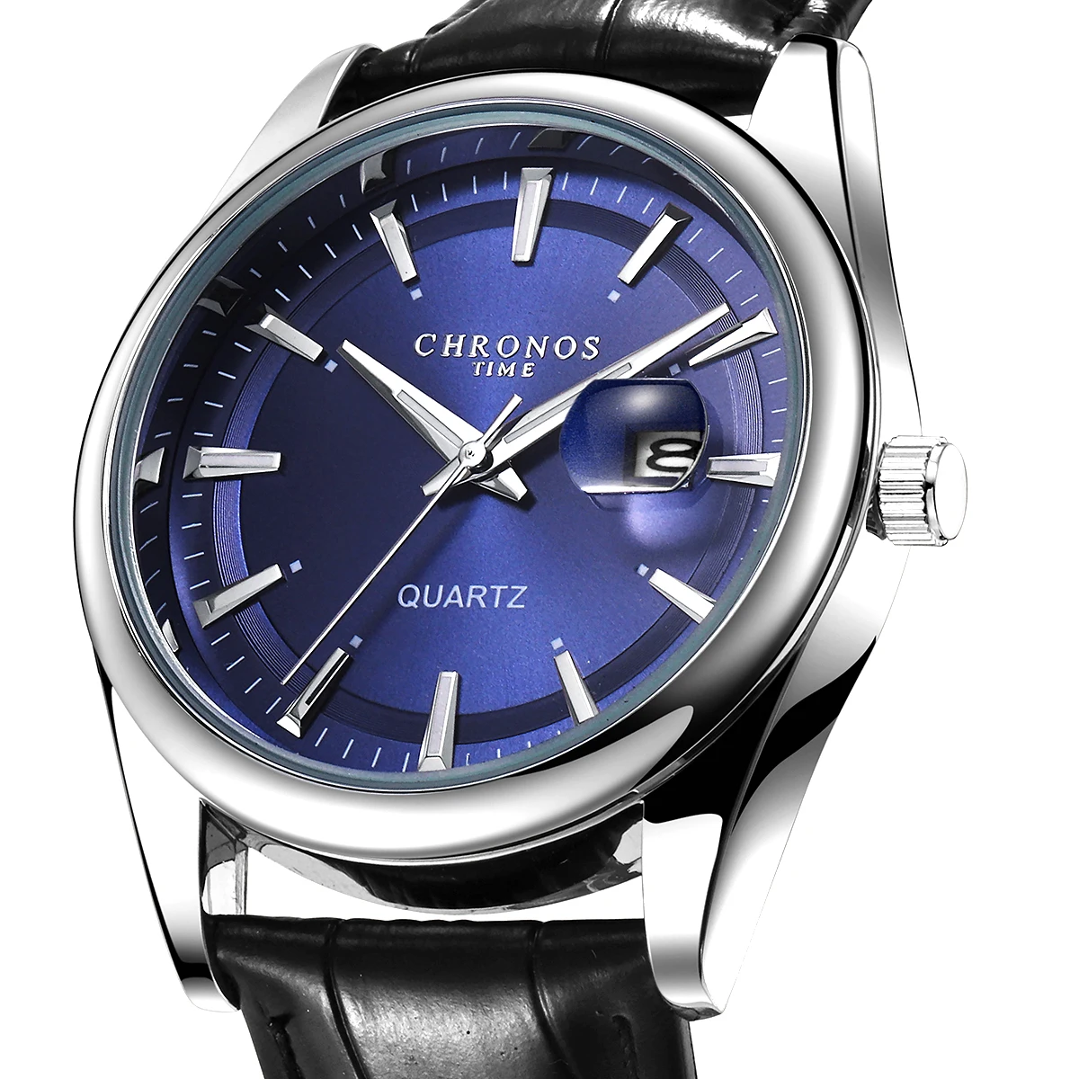 ساعة يد كرونوس كلاسيكية للرجال كوارتز مع تقويم مضيئة وحزام جلدي كاجوال للعمل والترفيه والساعات الرياضية الخارجية #6