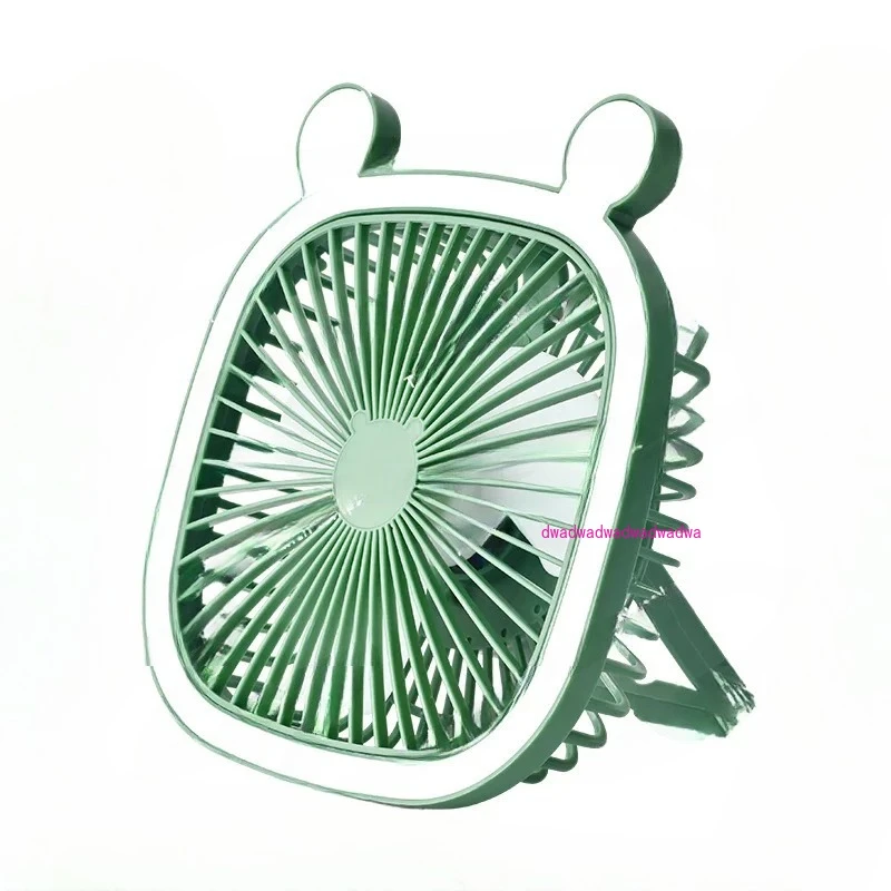 

Charging model shaking head portable outdoor fan cartoon cat ear usb interface mini fan night light desktop