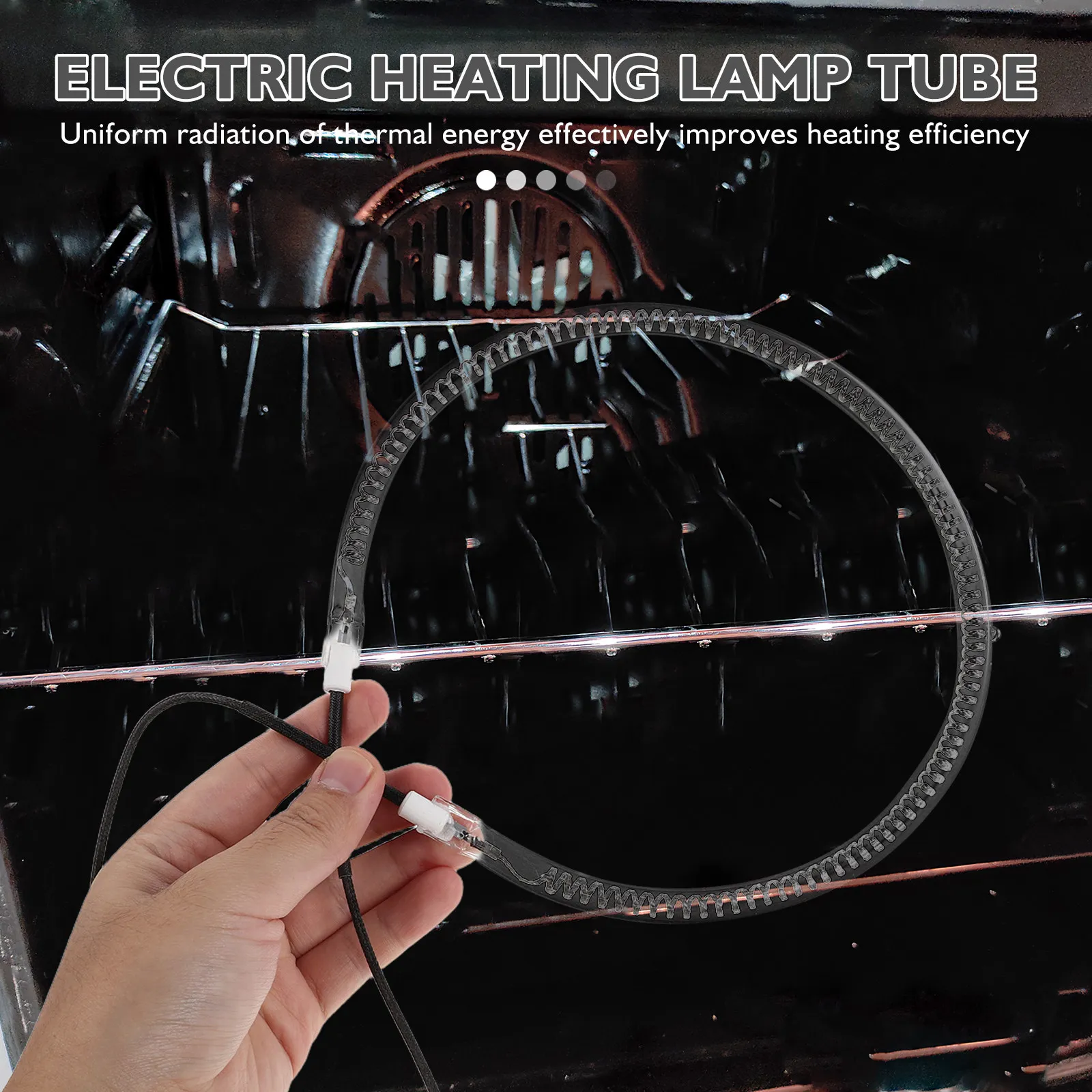 Halogen Heating Lamp Tube Carbon Fiber Rapid Heating Oven Replacement Warmer Modulators Tube Low Light Pollution for Wave Oven