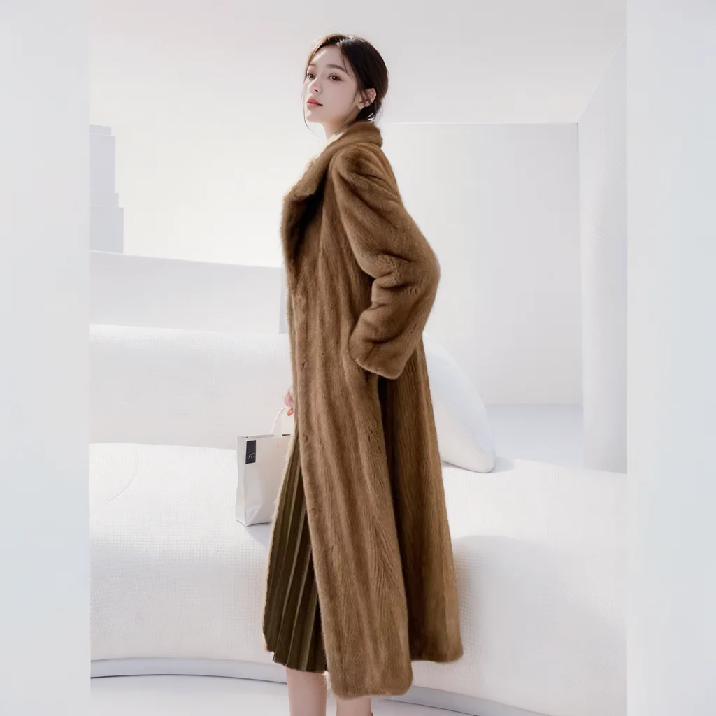 Women\'s dress Winter sweater Gradient mink fur imitation fur mink velvet coat coat Fur coat Long commuter trench coat for women