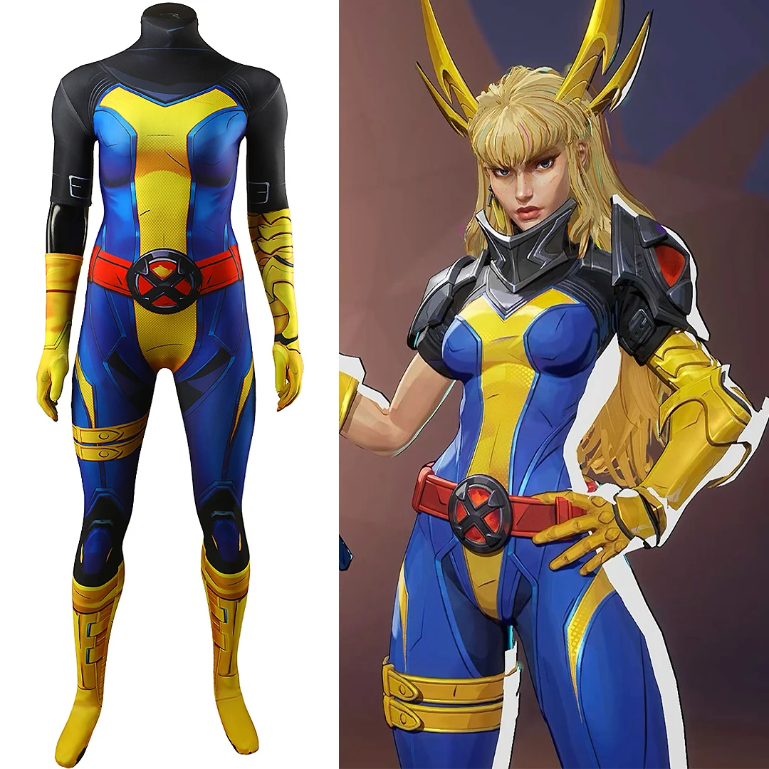 

PS5 Marvel Rivals Cosplay X Man Phoenix Costume Superhero Magik Retro 3D Printed Spandex Bodysuit Halloween Costume for Adult