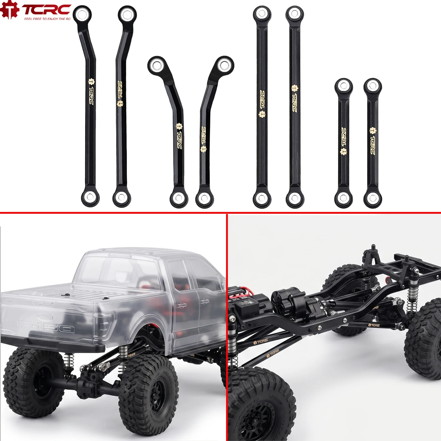 TCRC Brass High Clearance Chassis Links Set for 1/18 TRX4M F-150 High Trail Crawler Truck