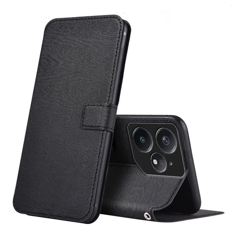Funda para Realme Neo 7 RMX5060 Funda con tapa textura de corteza de lujo Funda tipo billetera de cuero PU para Funda Realme Neo7 Funda de teléfono RealmeNeo7