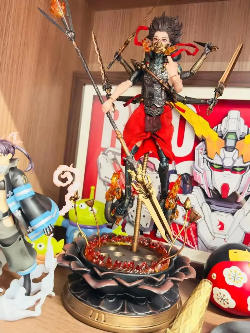 

Подлинная аниме-фигурка Nezha 1/6, масштабная темная мифология, Незаха, цветы лотоса, механическая фигурка для похудения, 12 дюймов в наличии