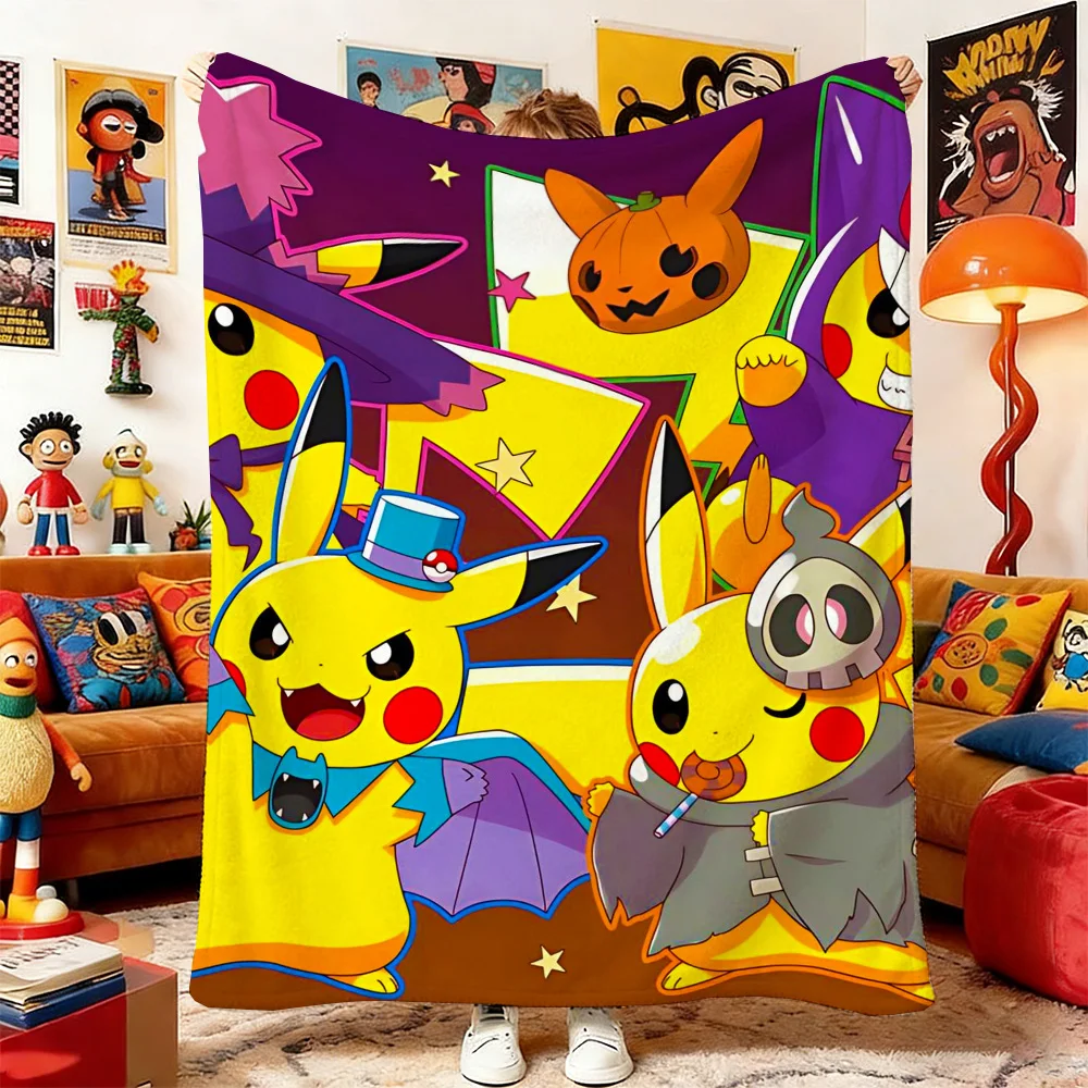 

Пушистое одеяло P-Poke-mons, покрывало на кровать, для дома и декора, аниме-покрывало для дивана, плед для пикника, двуспальное.