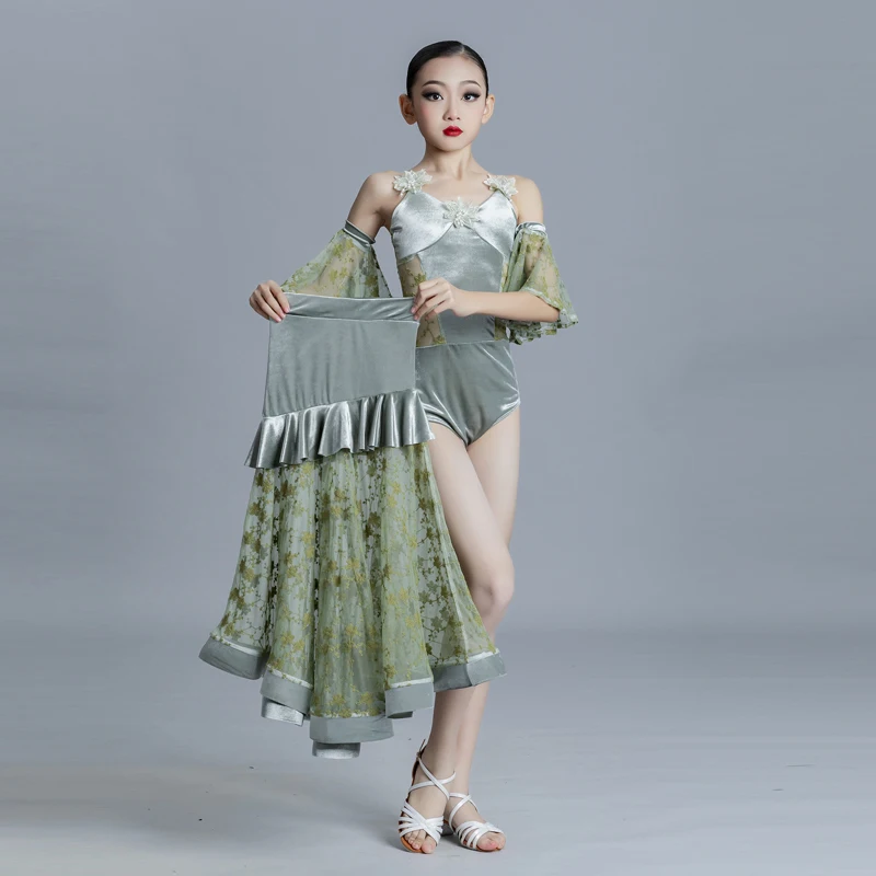 Latin Dance Dress for Ballroom Dancing Tassels Cha Cha Costume for Girl Flamengo Tango Fringe Dress Professional Dance Costume