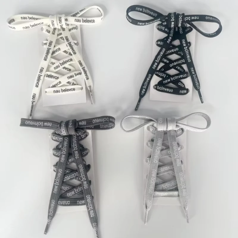 2026 Printed Letter Shoelaces Trendy Casual Shoe Laces for Sneakers Five Color Fashion Accessory for Footwear Customization