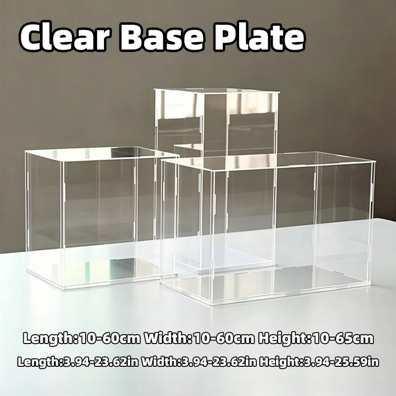 

Self-assembly Full Clear Acrylic Display Case Box Dust Cover Storage for Art Decor Figure Car Model Toys L10-60 W10-15 H10-65cm