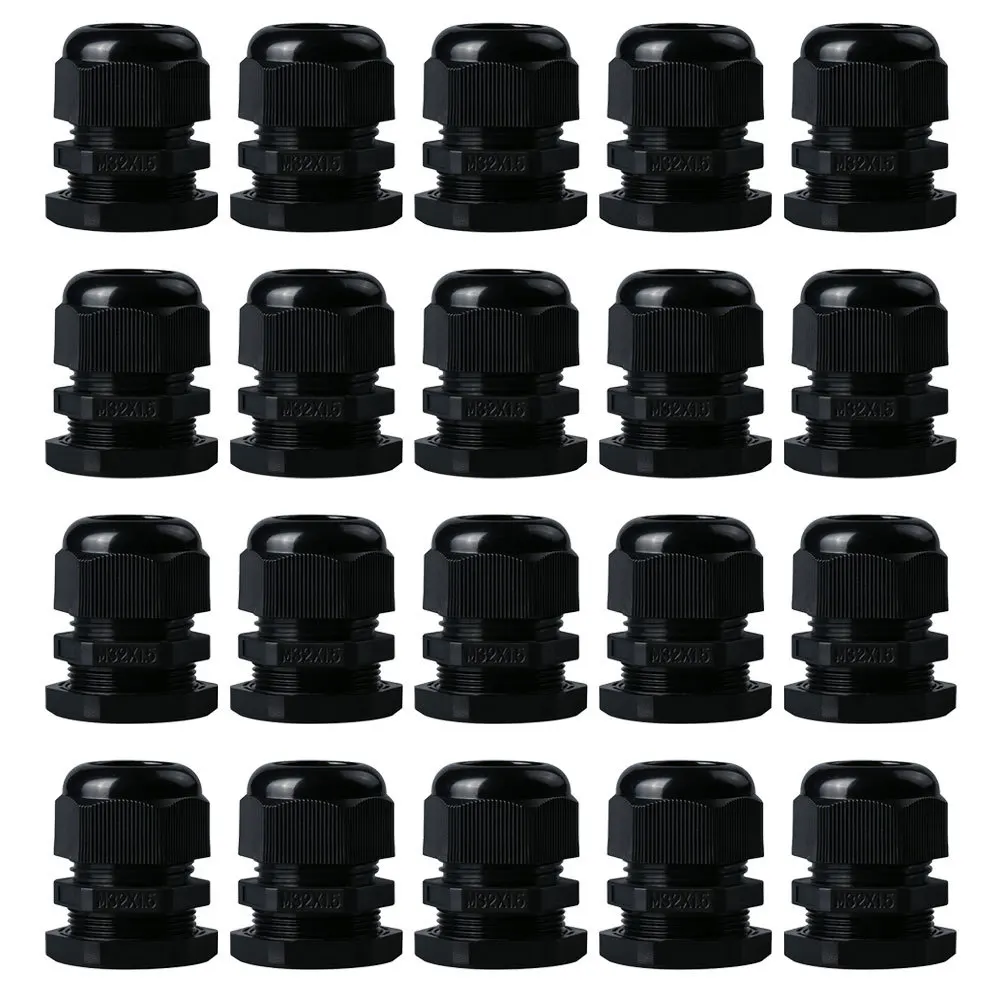 

20pcs Waterproof Cable Glands Nylon Adjustable Cord Grip For Electrical Connections Cable Fastener Junction Boxes Sealing Wire
