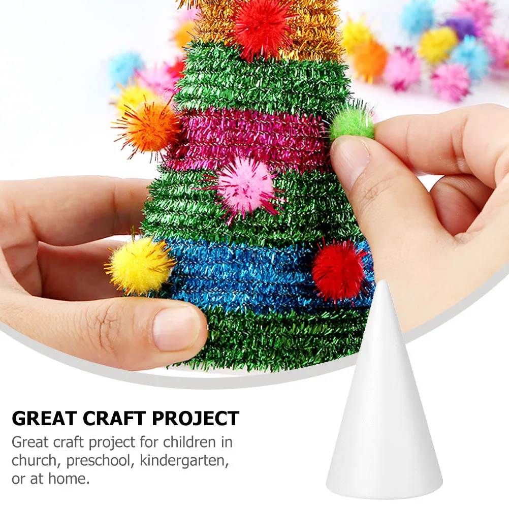 กรวยโฟมตกแต่ง 2 ชิ้น อุปกรณ์ DIY สำหรับเด็ก งานประดิษฐ์ กระตุ้นความคิดสร้างสรรค์ ใช้กับสี กาวยึดติด ใช้งานได้จริง