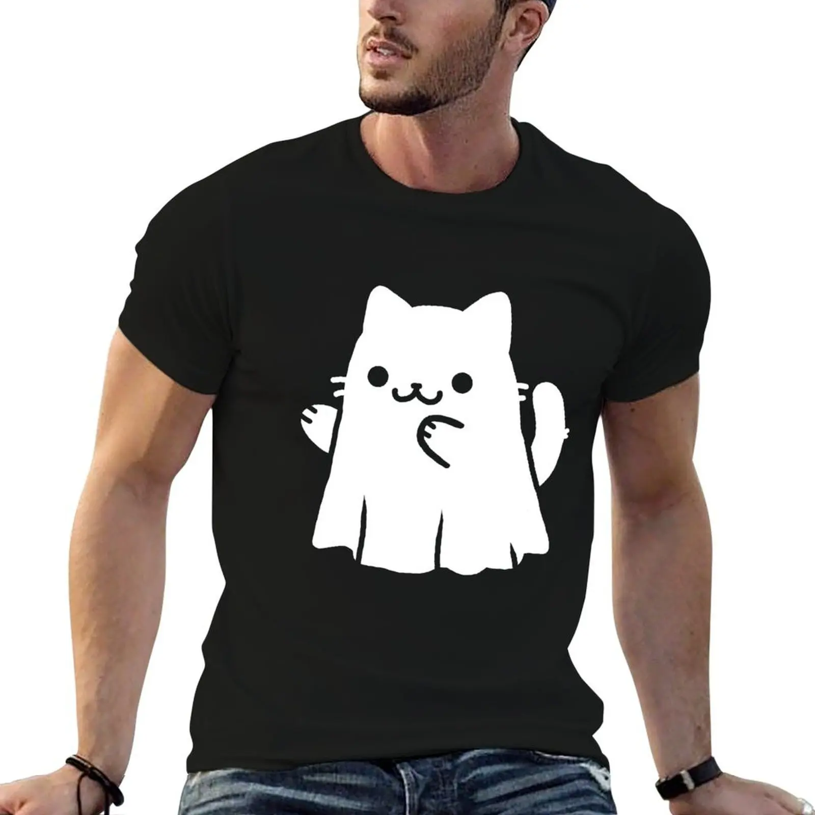 

ghost cat, kot duch ... BOO! T-Shirt man t shirts for men t shirt for man essential t shirt T-Shirt