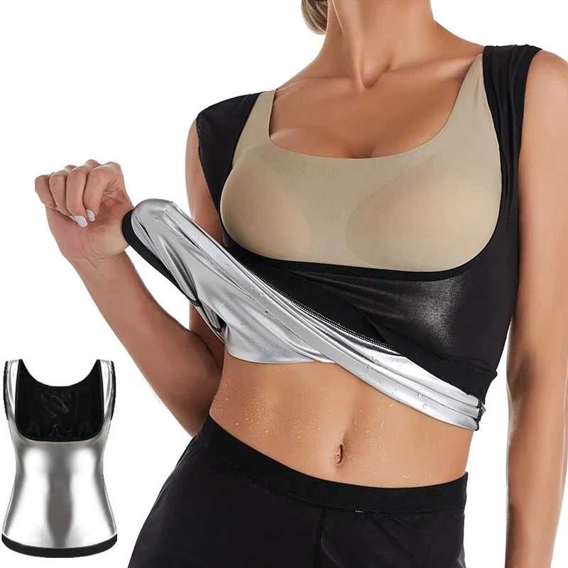 Fitness-Schwitzweste Sauna-Anzug für Frauen Shirts Fettverbrennung Shapewear Abnehm-Tanktops Sauna-Workout Schlankheitsweste Taillentrainer
