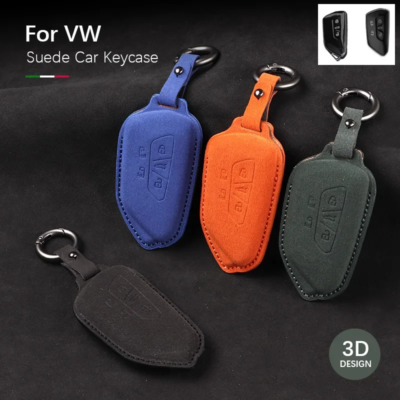 حافظة مفاتيح السيارة الجلدية لسيارة Volkswagen VW ID.4 ID.3 Golf 8 Teramont TALAGON Crider Viloran مفتاح بعيد أصلي #2
