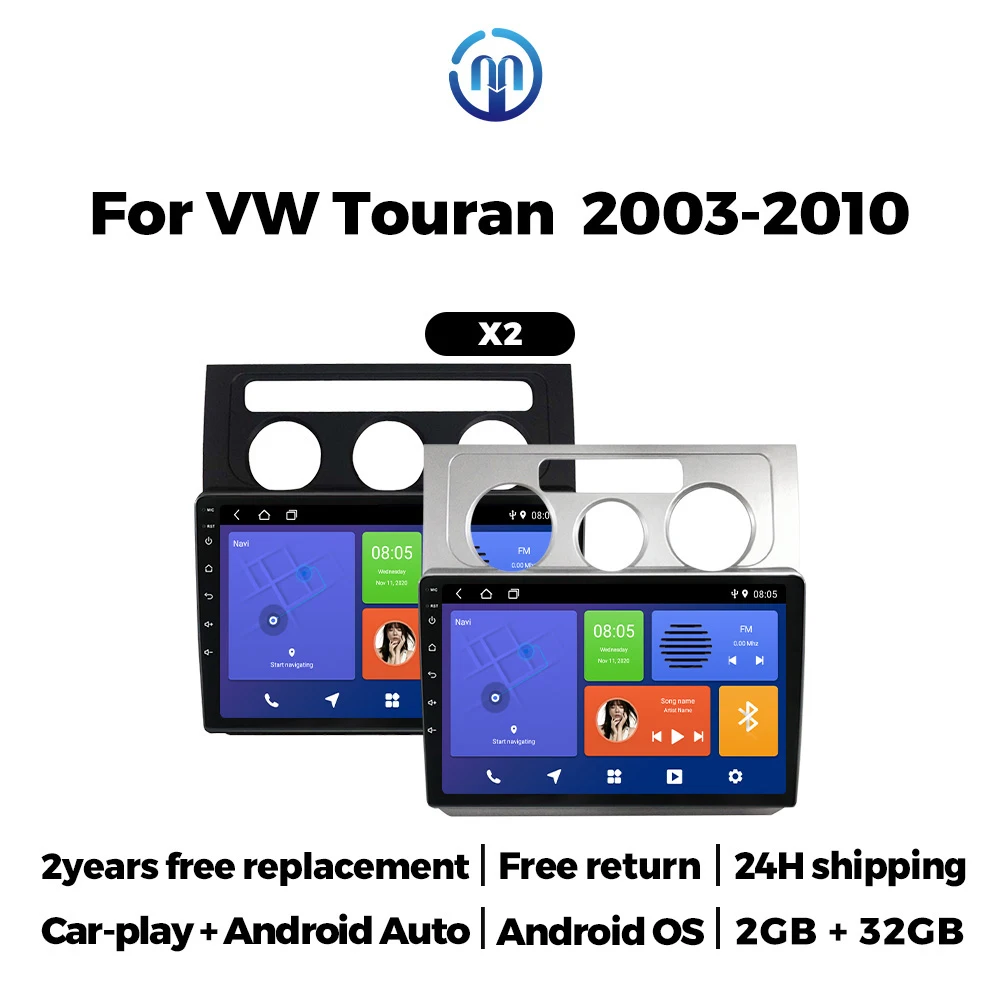 Navifly 10 Inch Car Radio Multimedia Video Player For Volkswagen Touran 1 2003-2010 Wireless CarPlay Android Auto GPS FM RDS BT
