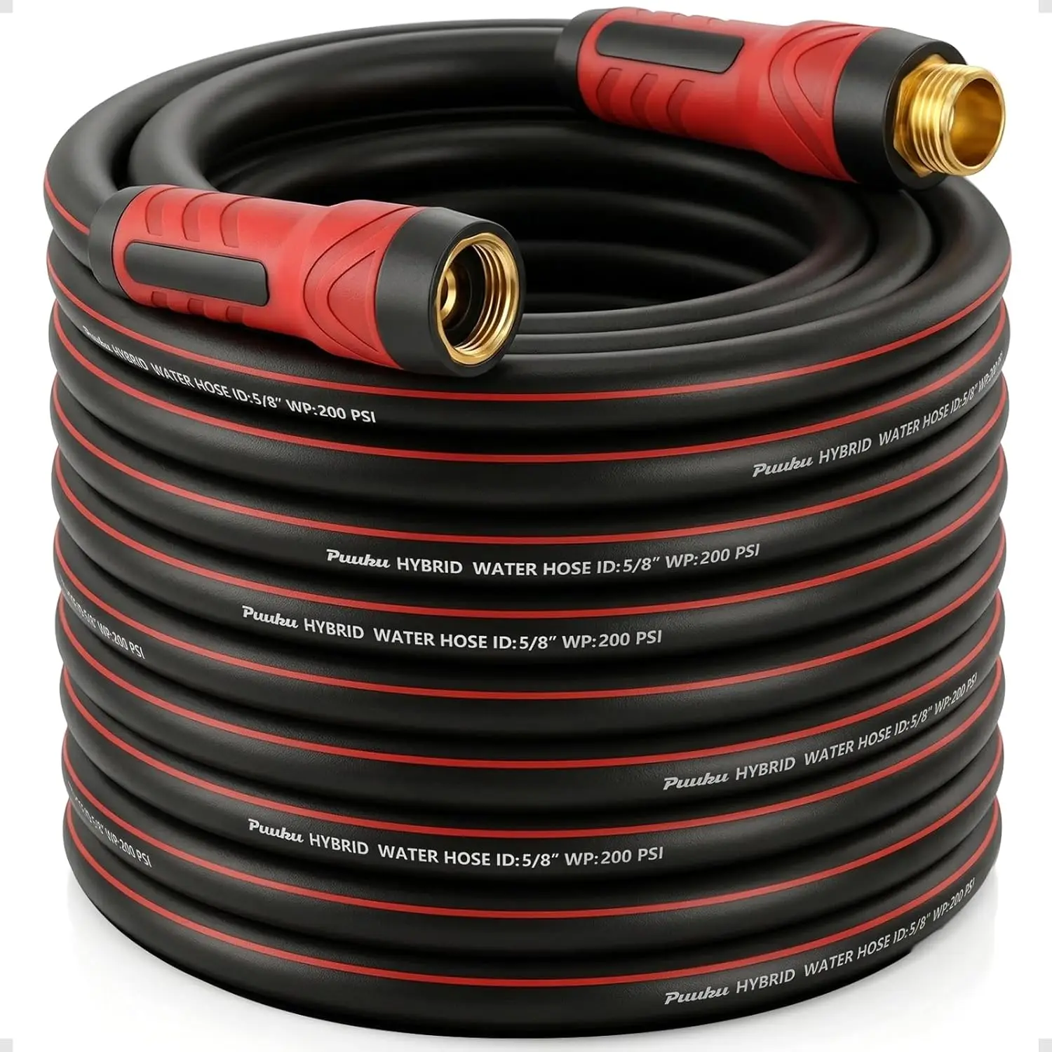 

75ft x 5/8" Heavy Duty Garden Hose, Non-Expandable, No Kink, Leakproof, Lightweight Hybrid for Household & Backyard