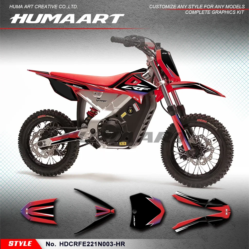 

Наклейки на велосипед для бездорожья HUMAART, гоночная графика для Honda CRF-E2/CRF E2 2021 2022 2023 2024 2025, защита, HDCRFE221N003-HR